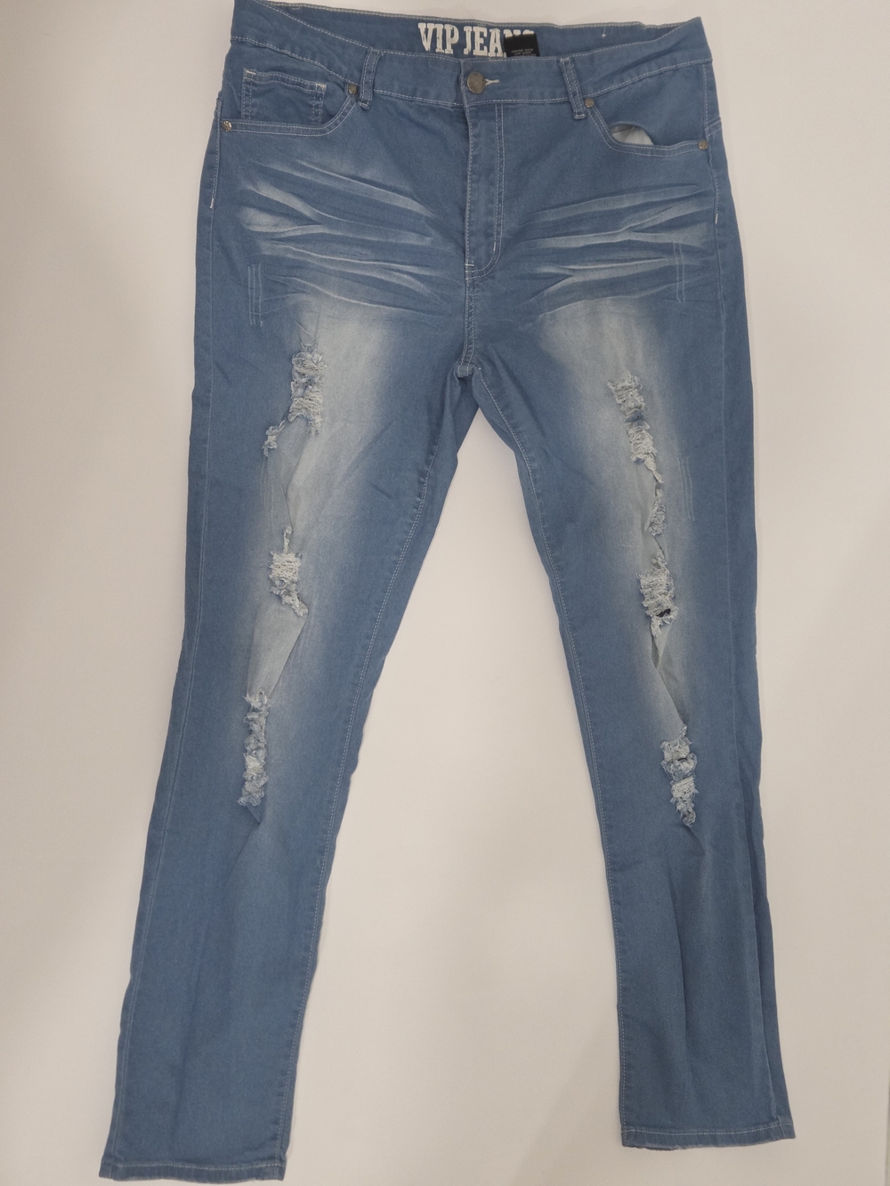 VIP Light Blue Ripped Stretch Skinny Jeans